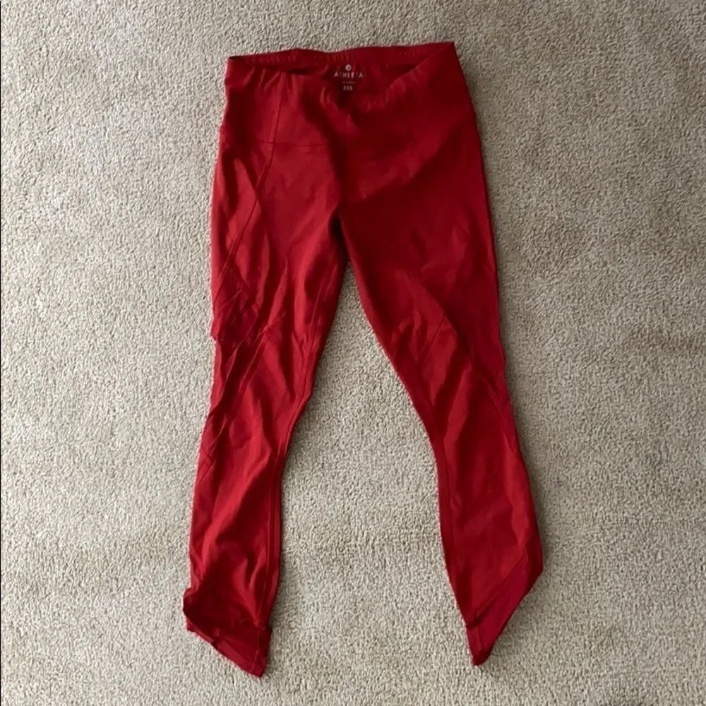 Athleta XXS red running tight with mesh crop